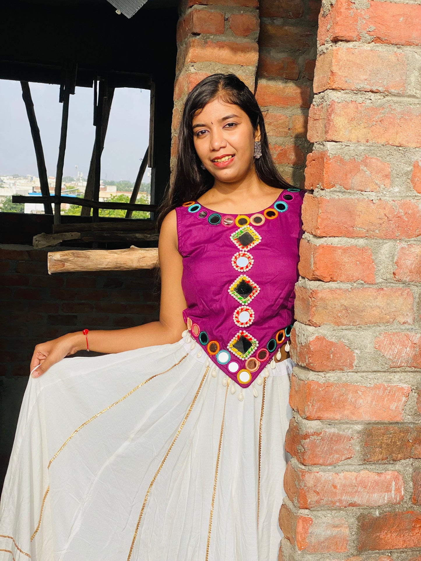Saptarang Padded Crop Top