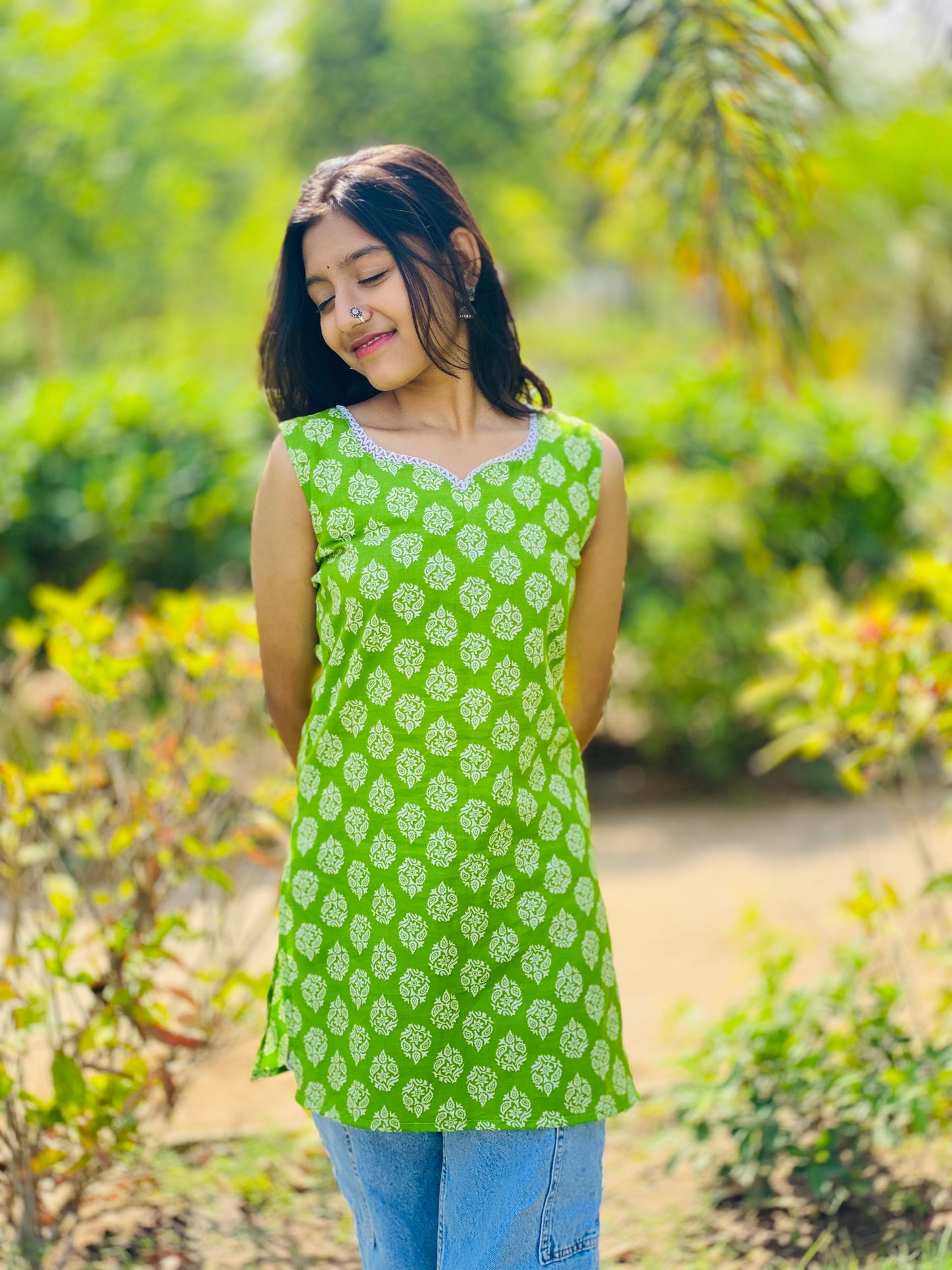 Gota print short kurti