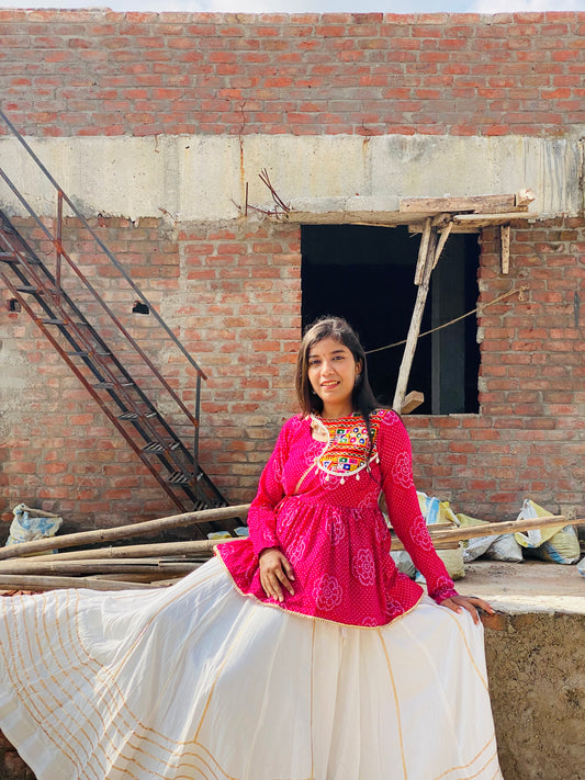 Kediya style Navaratri short kurti
