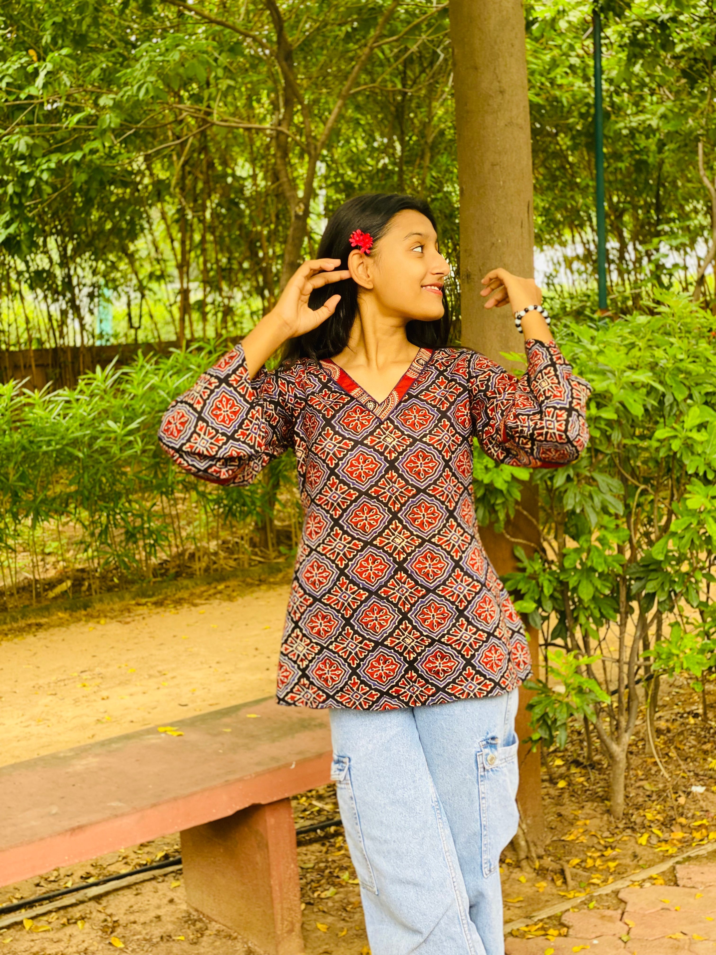 Azarak work short kurti